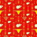 Oriental Lucky Chinese Icon Seamless Pattern