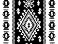 Oriental mosaic rug with traditional folk geometric ornamen. Seamless pattern