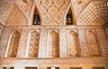 Oriental ornamented wall inside of Ali Qapu Palace