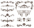 Oriental ornaments borders decorative elements with corners curls Arab and Indian patterns and frame Royalty Free Stock Photo