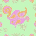 Oriental paisley seamless pattern . Hand drawn. Royalty Free Stock Photo