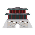 Oriental palace icon cartoon isolated