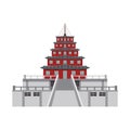 Oriental palace icon cartoon isolated