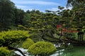 Oriental park with wunderful trees