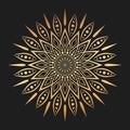 Vintage decorative golden mandala.