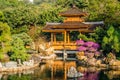 The oriental pavilion of absolute perfection in Nan Lian Garden, Chi Lin Nunnery, Hong Kong. Royalty Free Stock Photo