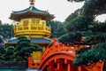 The oriental pavilion of absolute perfection in Nan Lian Garden, Chi Lin Nunnery, Hong Kong. The name of the tower means `Perfect