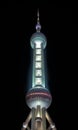 Oriental Pearl Tower at night, Shanghai, China Royalty Free Stock Photo