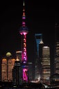 Oriental Pearl Tower and Shanghai World Financial Center Royalty Free Stock Photo