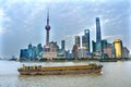 Oriental Pearl TV Tower Pudong Bund Huangpu River Shanghai China Royalty Free Stock Photo