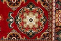 Oriental Persian Carpet Texture Background With East Patterns. Royalty Free Stock Photo