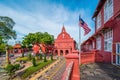 The oriental red building in Melaka, Malacca, Malaysia Royalty Free Stock Photo