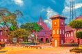 The oriental red building in Melaka, Malacca, Malaysia Royalty Free Stock Photo