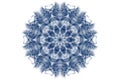 Oriental round mandala blue on a white background , art