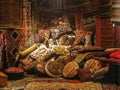 Oriental rugs and pillows Royalty Free Stock Photo