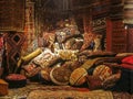 Oriental rugs and pillows