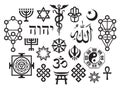 Oriental Sacral Religious Symbols Royalty Free Stock Photo