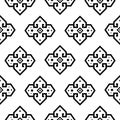 Oriental seamless pattern Indian black and white background texture for fabric print. Geometric shapes designs. Royalty Free Stock Photo