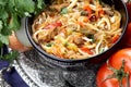 Oriental soup lagman Royalty Free Stock Photo