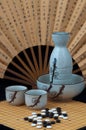 Oriental still life with sake Royalty Free Stock Photo