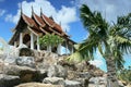 Oriental-style garden, Chinese pagoda, stone elevation, gardens in Thailand Royalty Free Stock Photo