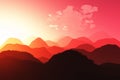 Oriental Sunset 3D render 02