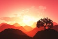 Oriental Sunset 3D render 02