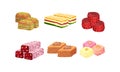 Oriental Sweets and Turkish Delights with Baklava Vector Set