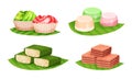 Oriental Sweets Vector Illustrated Set. Traditional Turkish Delights