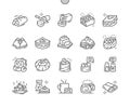 Oriental sweets Well-crafted Pixel Perfect Vector Thin Line Icons 30 2x Grid for Web Graphics and Apps.