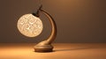 Arabesquescroll Lamp: A Detailed 3d Rendering With Warm Tones