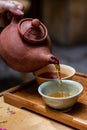 Oriental tea service on a tray