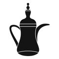 Oriental teapot icon, simple style