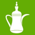 Oriental teapot icon green