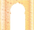 Oriental temple gate floral banner design