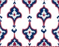 Oriental tile ornament. Abstrcat geometric retro seamless pattern. Floral asian native ornamental backdrop