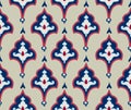 Oriental tile ornament. Abstrcat geometric retro seamless pattern. Floral asian native ornamental backdrop