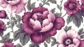 Oriental toile is characterized by its distinctive art style, which includes a red flower plant pattern Royalty Free Stock Photo