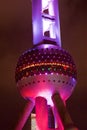 Oriental tower in Shanghai at night, China