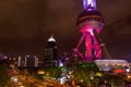 Oriental tower in Shanghai at night, China