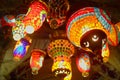 Oriental traditional lamps and lanterns in the Grand Bazar Kapalicarsi in Istanbul, Tureky