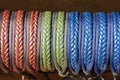 Oriental traditional multicolored wicker jewelry bracelets