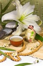 Oriental traditional tea ceremony still life. Royalty Free Stock Photo