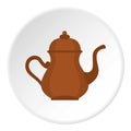 Oriental turkish kettle for tea icon circle