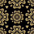 Oriental vector classic golden pattern. Seamless abstract background with repeating elements Royalty Free Stock Photo