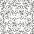 Oriental vector pattern with round arabesques elements