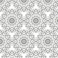 Oriental vector pattern with round arabesques elements