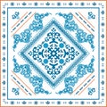 Oriental vector scarf,ethnic pattern,symmetric texture,traditional background,shawl,bandana,scarf print.