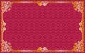 Oriental vintage gold frame on red / purple pattern background f Royalty Free Stock Photo