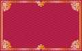 Oriental vintage golden frame on red / purple pattern background